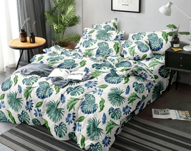 Posciel bawelniana 220x200 paprotka nowoczesna-posciel-220x200-w-zielone-lisce-paproci-cotton-market