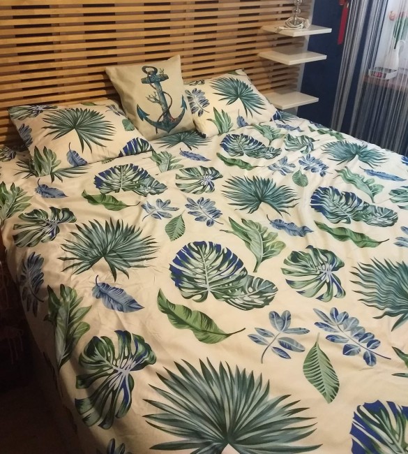 Posciel bawelniana 200x200 paprotka -botaniczna-posciel-200x200-w-zielone-paprotki-cotton-market