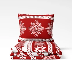 Komplet Pościeli 160x200 z 2 Poszewkami 70x80 Wzór Świąteczny Winter Wonderland