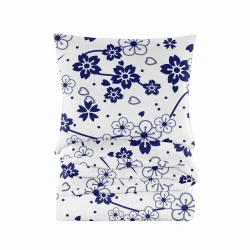 POŚCIEL Biała BLUE FLOWERS 220x200 + 2 POSZEWKI 70x80 KWIATKI