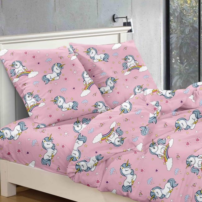 POSCIEL 3D BAWELNIANA 140x200 LITTLE UNICORN -3