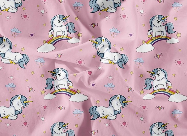 POSCIEL 3D BAWELNIANA 140x200 LITTLE UNICORN -5