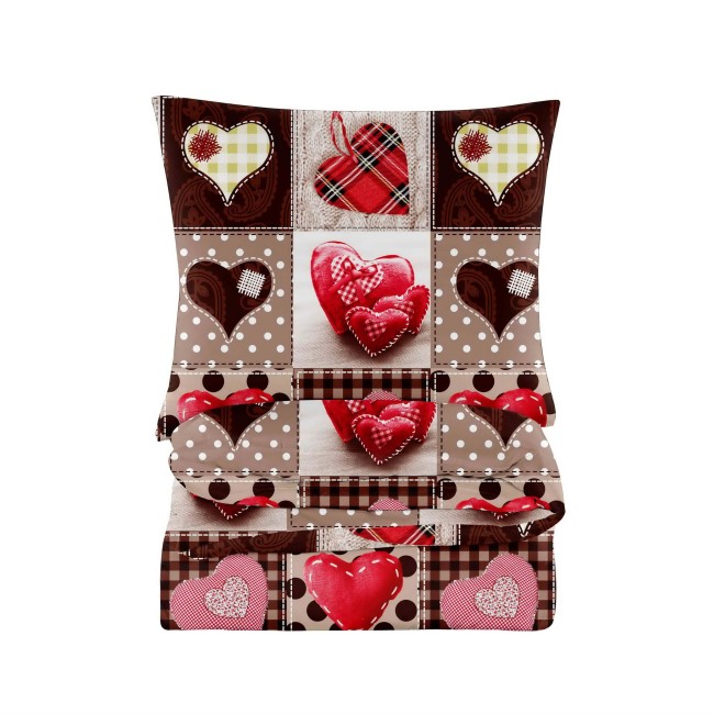 POSCIEL BAWELNIANA swiateczna-posciel-200x200-w-serca-bialo-czerwona-cotton-market