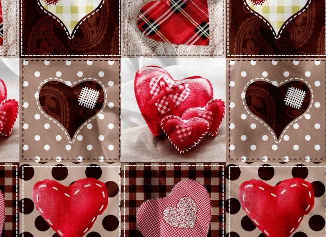 POSCIEL BAWELNIANA detal-swiatecznego-nadruku-z-sercami-na-poscieli