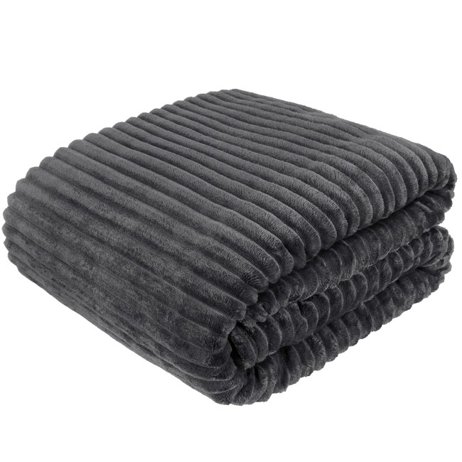 Koc polarowy FALA 220x240 szary, ogrodowy , pinkikowy, na ogrod, na tara, na trawe, na piknik, pled, mata -2