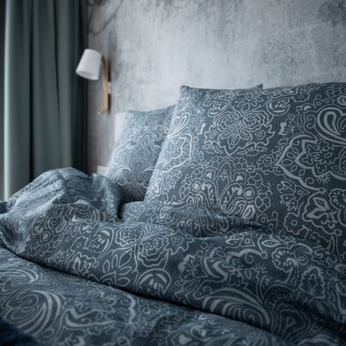 Posciel bawelniana 140x200 kwiaty jasnonienieska cotton market