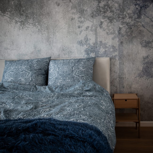 Posciel bawelniana 140x200 kwiaty jasnonienieska cotton market