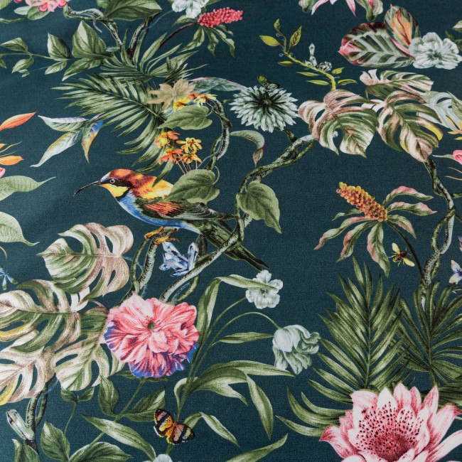 Posciel bawelniana 140x200 eden, liscie kwiaty zielony swiezy  -4