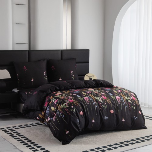 Posciel bawelniana 140x200 laka kwiatowa -2