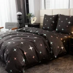 Komplet Pościeli Dwuosobowej Gwiazdy 160x200 z 2 Poszewkami 70X80