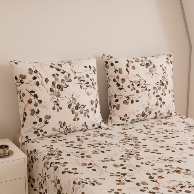 POSCIEL BAWELNIANA KWIATY -7