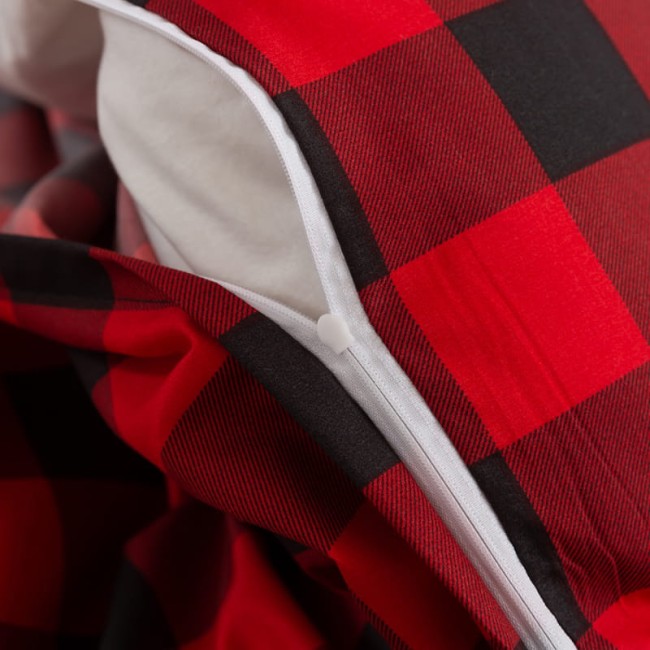 Posciel bawelniana 140x200 krata drwala czerwona krata , swieta -6