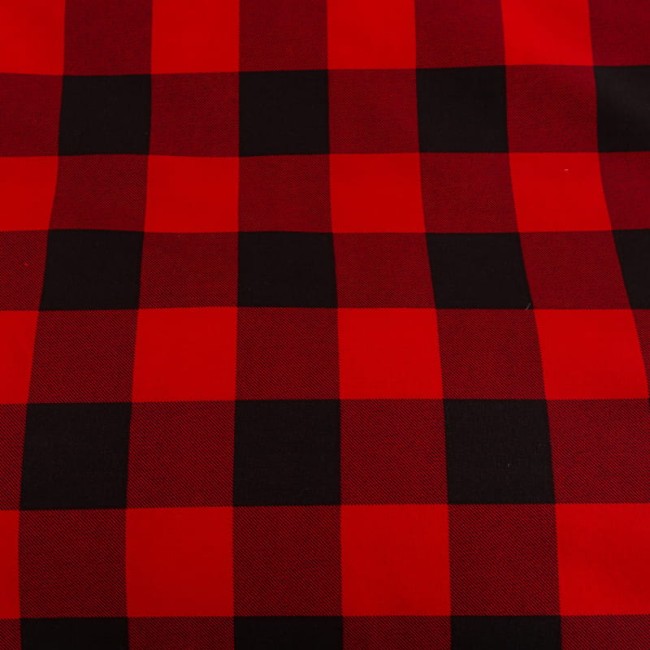 Posciel bawelniana 160x200 krata drwala czerwony czarny, kratka -3
