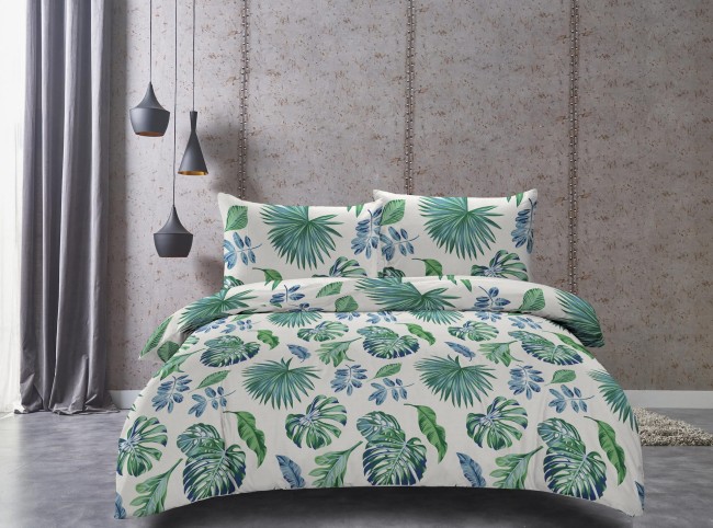 Posciel bawelniana 200x200 paprotka -botaniczna-posciel-200x200-w-zielone-paprotki-cotton-market