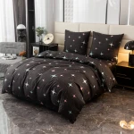 Komplet Pościeli Dwuosobowej Gwiazdy 220x200 z 2 Poszewkami 70X80