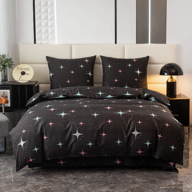 nastrojowa-granatowa-posciel-200x200-pastlowe-gwiazdki-cotton-market