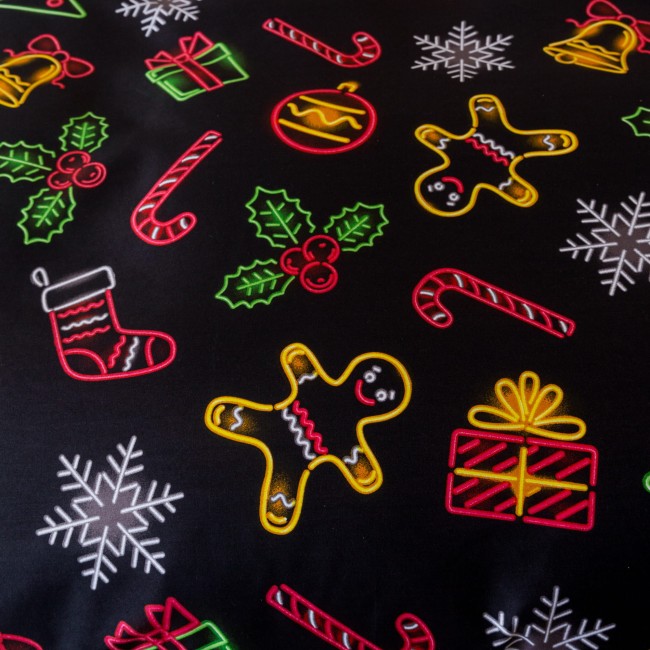 Komplet Poscieli Dwuosobowej Swieta Neon 140x200cm z 2 Poszewkami 70x80 bawelna 100% super jakosc dziecieca swiateczna