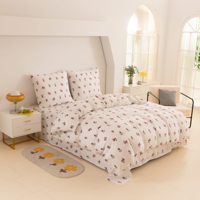 Posciel bawelniana 220x200 roze, delikatne kobiece  -romantyczna-sypialnia-lozka-z-posciela-w-roze-220x200