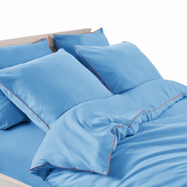 Posciel basic 200x200 blekit lamowka pomaranczowa -5