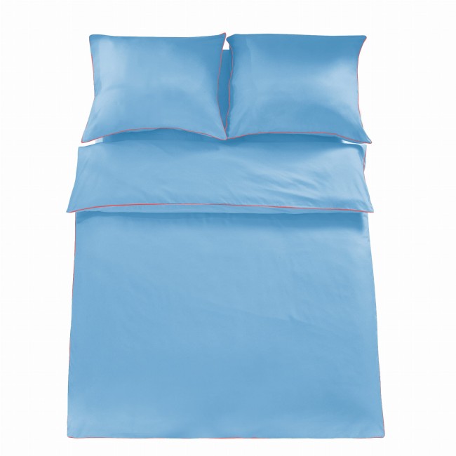 Posciel basic 200x200 blekit lamowka pomaranczowa -6