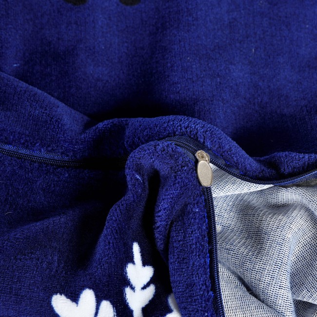 POSCIEL MIKROFIBRA "MIS" 155x220 WELUR REINDEER GRANAT PLATKI SNIEGU-3