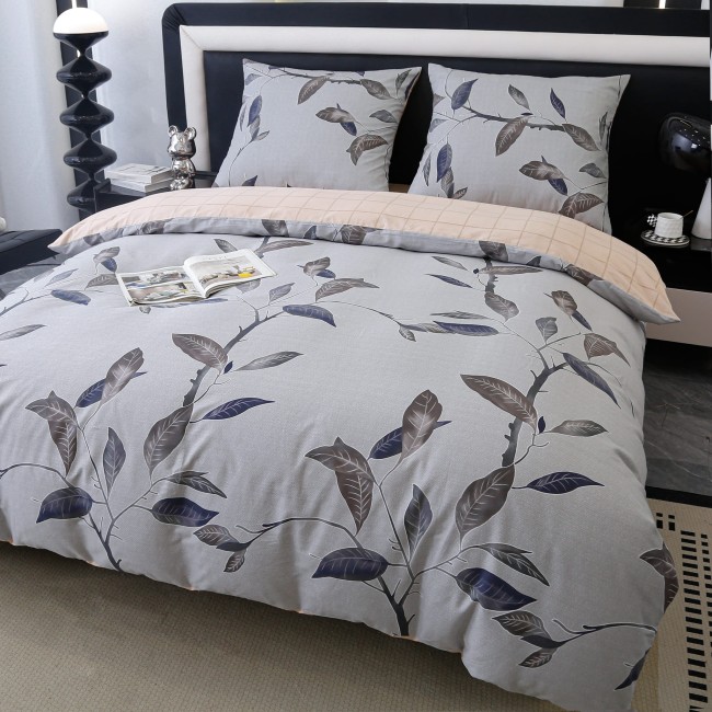 Posciel bawelniana premium 220x200 liscie -naturalna-sypialnia-eko-lozka-z-posciela-bawelniana-w-liscie-220x200