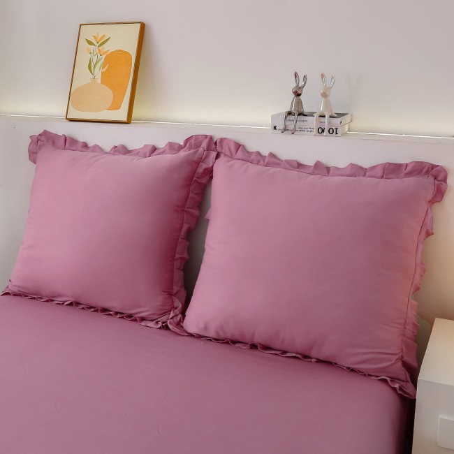 Posciel Premium z Bawelny 160x200 z ROZ Falbana, gladka jeden kolor  -4