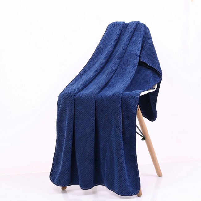 Zestaw recznikow z mikrofibry - 35x75 cm i 70x140 cm, kolor granat -2