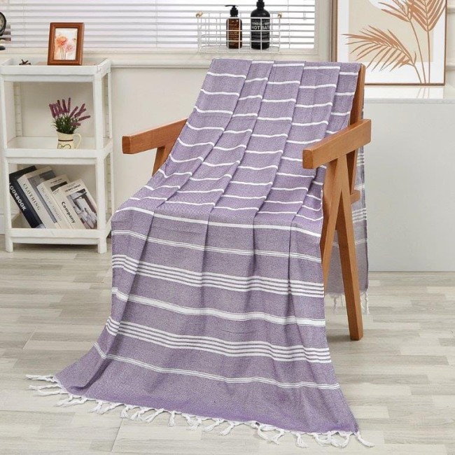 s4b.jpgRecznik Plazowy Boho z Fredzlami 90x180 cm Fiolet