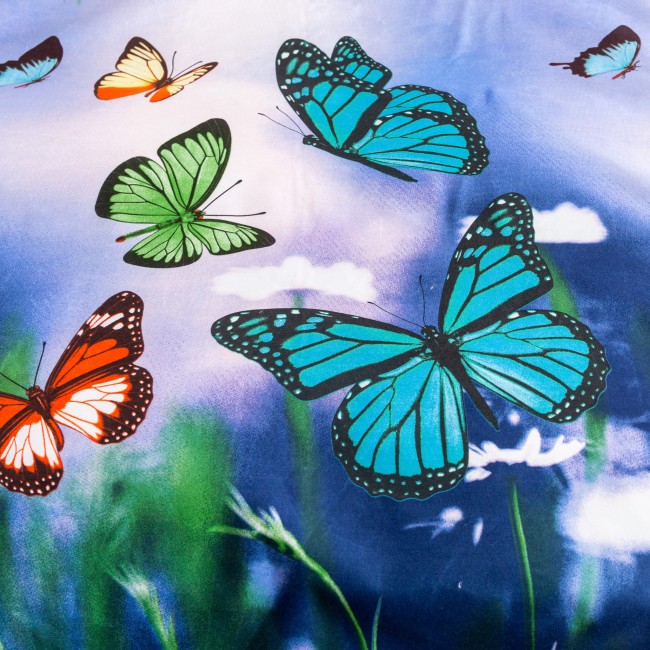 Komplet Poscieli Dwuosobowej Motyle 220x200 z 2 Poszewkami 70x80