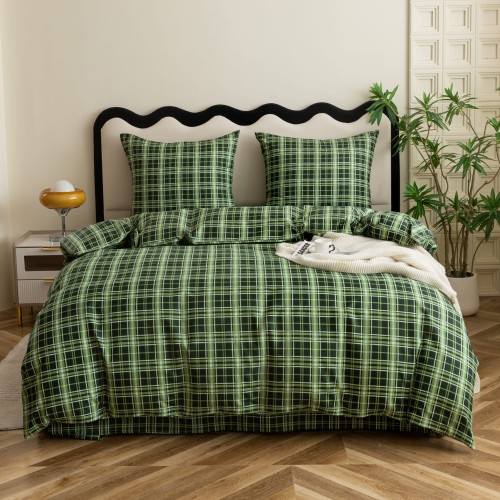 elegancka-posciel-140x200-wzor-zielona-krata-cotton-market