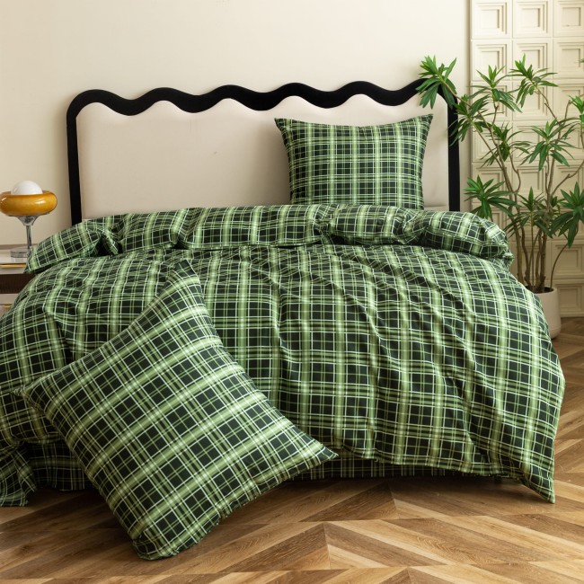 posciel 160x200 100% bawelna krata cottonmarket dwie poszewki premium cotton dobra jakosc