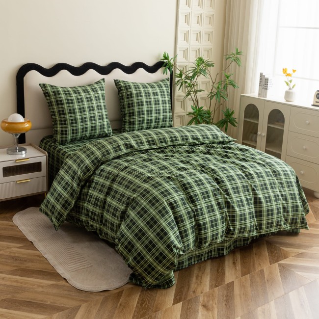 posciel 160x200 100% bawelna krata cottonmarket dwie poszewki premium cotton dobra jakosc