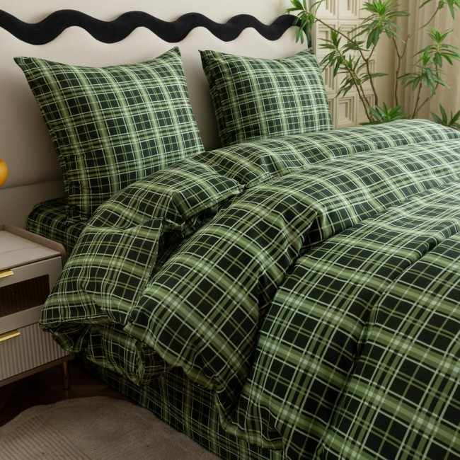 posciel 160x200 100% bawelna krata cottonmarket dwie poszewki premium cotton dobra jakosc