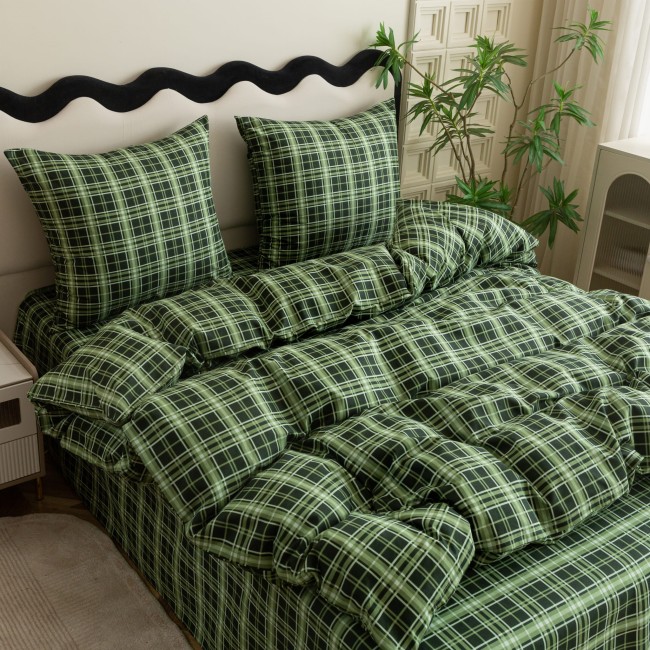 posciel 160x200 100% bawelna krata cottonmarket dwie poszewki premium cotton dobra jakosc