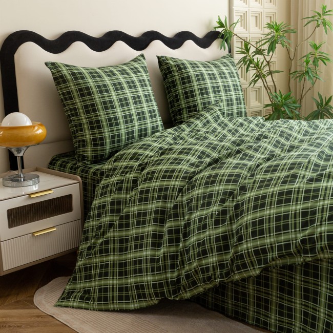 posciel 160x200 100% bawelna krata cottonmarket dwie poszewki premium cotton dobra jakosc