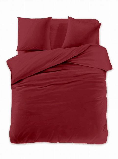posciel 200x200 100% bawelna  bordo gladka cottonmarket dwie poszewki premium cotton dobra jakosc