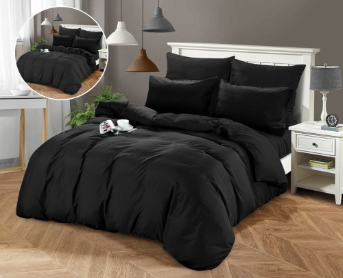 posciel 200x200 100% bawelna czarna cottonmarket dwie poszewki premium cotton dobra jakosc