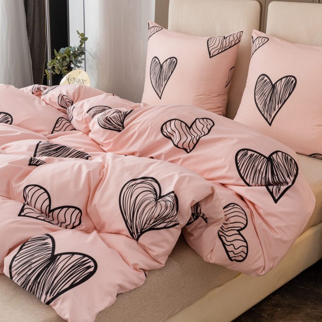 Komplet Poscieli Dwuosobowej Serduszka 2 200x200 z 2 Poszewkami 70x80 bawelna 100%  serce super jakosc