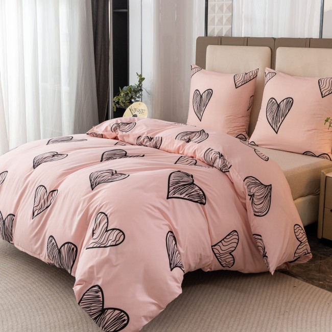 Komplet Poscieli Dwuosobowej Serduszka 2 200x200 z 2 Poszewkami 70x80 bawelna 100%  serce super jakosc