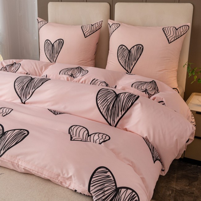 Komplet Poscieli Dwuosobowej Serduszka 2 200x200 z 2 Poszewkami 70x80 bawelna 100%  serce super jakosc