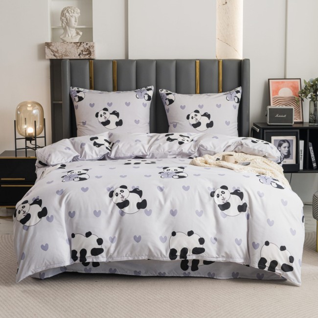 Komplet Poscieli Dwuosobowej urocza-posciel-200x200-w-pandy-bialo-czarna-cotton-market