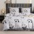 Komplet Poscieli Dwuosobowej Panda  200x200 z 2 Poszewkami 70x80 bawelna bawelniana 100% panda bialo czarna