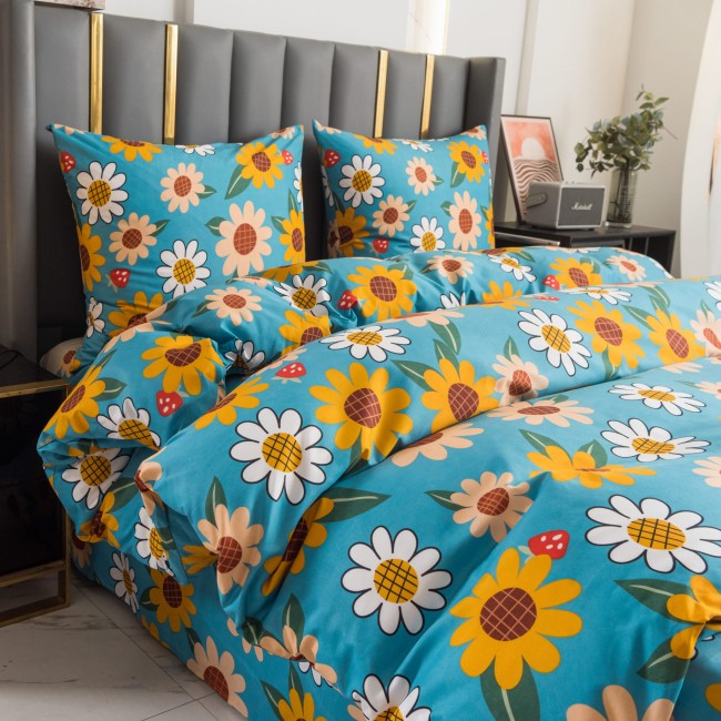Komplet Poscieli Dwuosobowej Sloneczniki 160x200 z 2 Poszewkami 70x80 bawelna bawelniana 100%