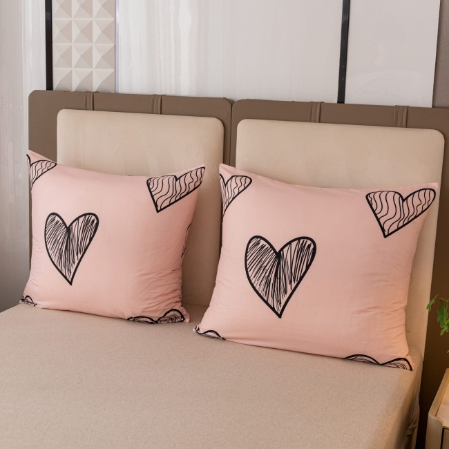 Komplet Poscieli Dwuosobowej Serca 220x200 z 2 Poszewkami 70x80 super jakosc 100% bawelna mile w dotyku zywe kolory