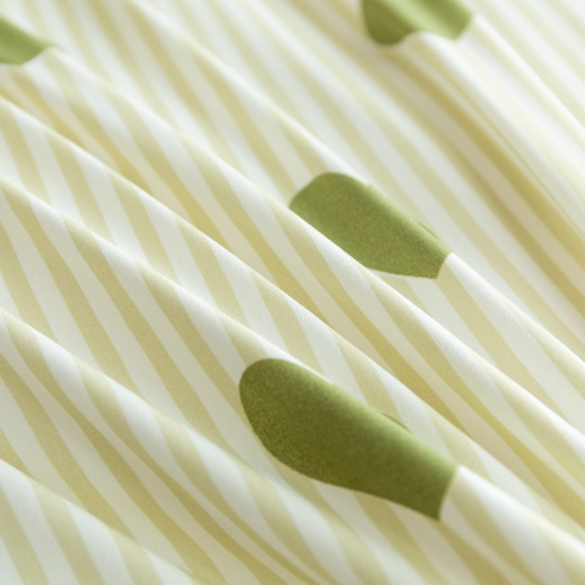 Komplet Poscieli Dwuosobowe Serduszka zielone i paski 220x200 z 2 Poszewkami 70x80 super jakosc 100% bawelna