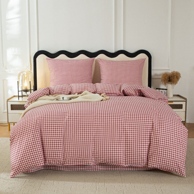 Komplet poscieli Rozowa krata