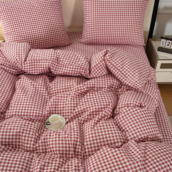 Komplet poscieli Rozowa krata