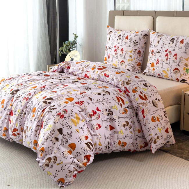 Komplet Poscieli Dwuosobowej grzybki 160x200 z 2 Poszewkami 70x80 bawelna 100% super jakosc , cotton market las