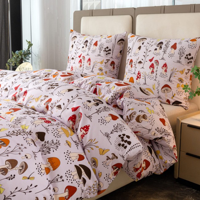 Komplet Poscieli Dwuosobowej grzybki 160x200 z 2 Poszewkami 70x80 bawelna 100% super jakosc , cotton market las